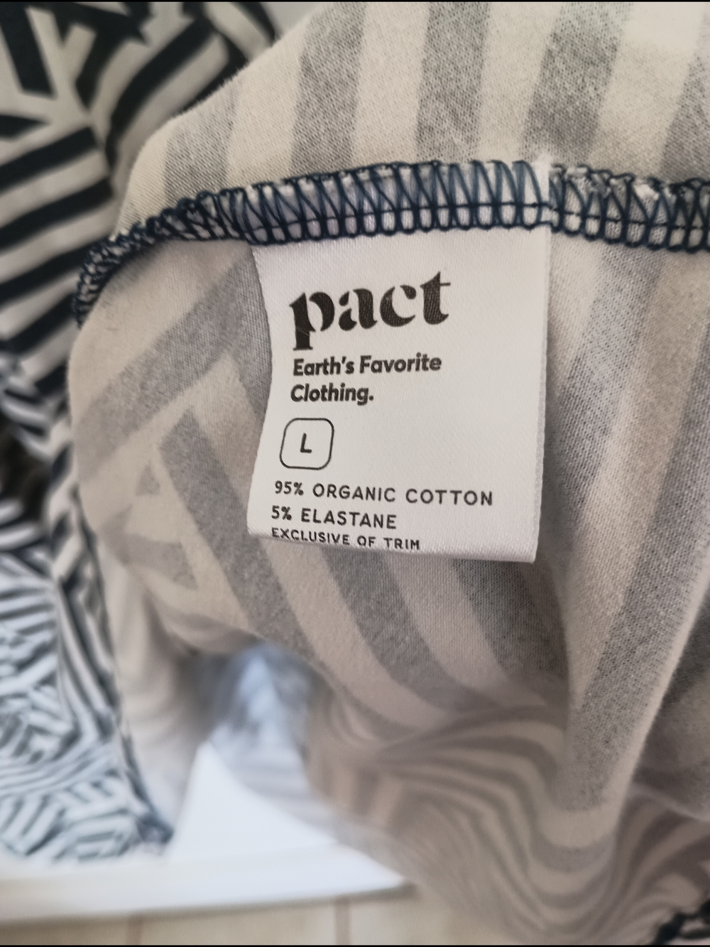 Pact Organic Cotton Fit & Flare Midi Dress Geometric Stripes - Picture 5 of 14